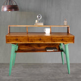 Study Table in Vintage Green with three Drawers